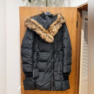 Mackage “Kay” Black Down-Filled Coat with Signature Fur Trim - BNWT